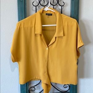 Mustard button up shirt